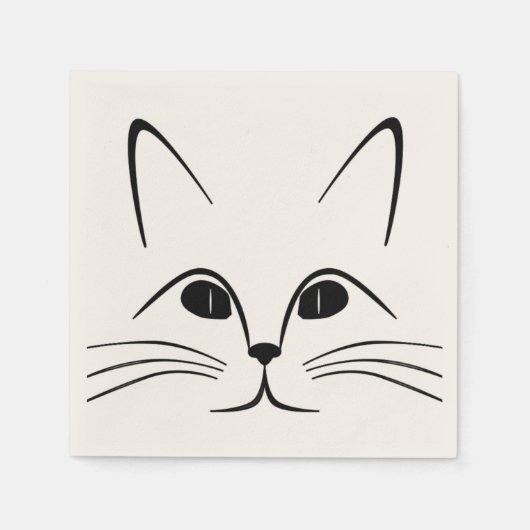 SERVIETTE EN PAPIER FACE CAT (Devant)