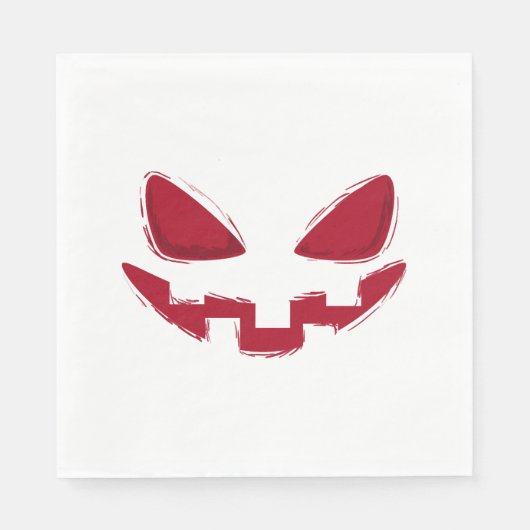 Serviette En Papier Face Citrouille Halloween (Devant)