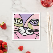 Serviette En Papier Face de chat (En situation)