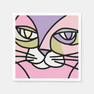 Serviette En Papier Face de chat