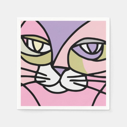 Serviette En Papier Face de chat (Devant)