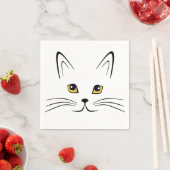Serviette En Papier Face de chat (En situation)