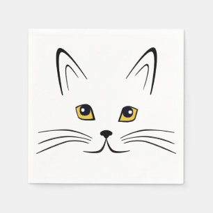 Serviette En Papier Face de chat