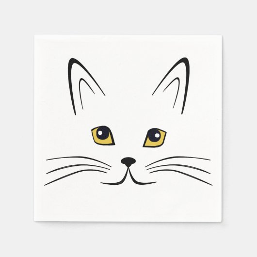 Serviette En Papier Face de chat (Devant)