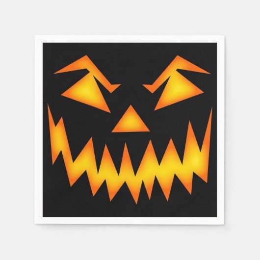 Serviette En Papier Face de Jack-o'-lantern effrayante (Devant)
