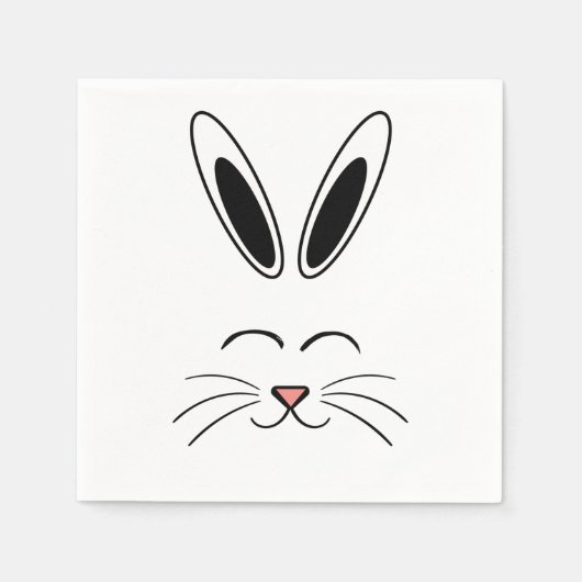 Serviette En Papier Face de lapin simple (Devant)