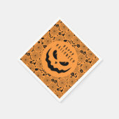 Serviette En Papier Face Déplaisante du Citrouille Halloween Jack-o'-l (Coin)