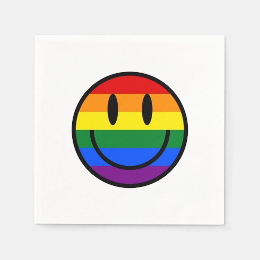 Serviette En Papier Face souriante arc-en-ciel (Devant)