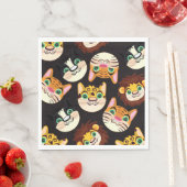 Serviette En Papier Faces de chat (En situation)