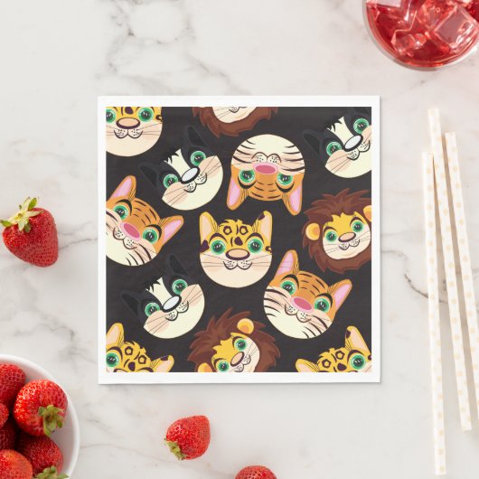 Serviette En Papier Faces de chat (En situation)