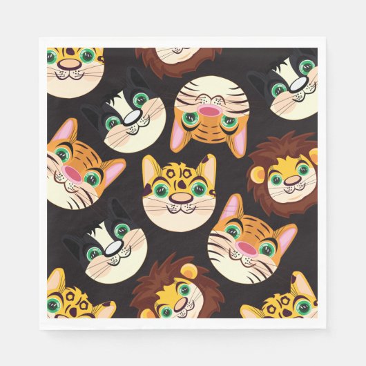 Serviette En Papier Faces de chat (Devant)