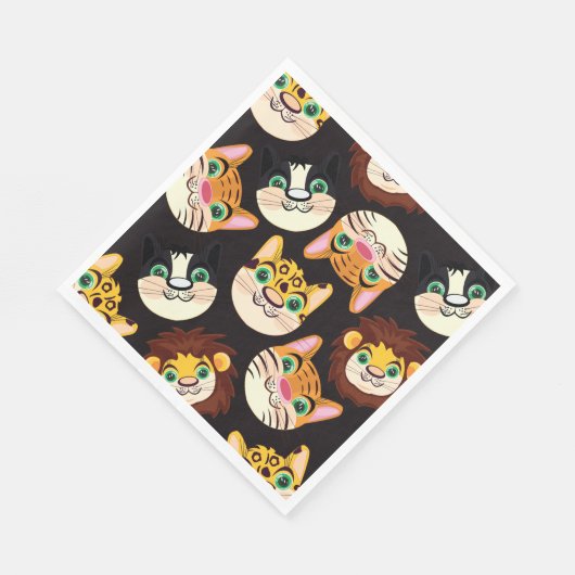 Serviette En Papier Faces de chat (Coin)
