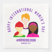 Serviette En Papier Faces élégantes à la Journée internationale de la  (Devant)