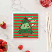 Serviette En Papier Fâcheux rayures et sapin de Noël (En situation)