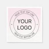 Serviette En Papier Facile Logo Remplacement & Editable Texte Rose Omb (Devant)