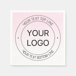 Serviette En Papier Facile Logo Remplacement & Editable Texte Rose Omb