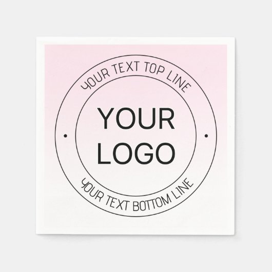 Serviette En Papier Facile Logo Remplacement & Editable Texte Rose Omb (Devant)