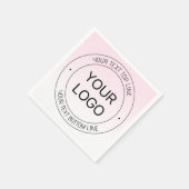 Serviette En Papier Facile Logo Remplacement & Editable Texte Rose Omb (Coin)