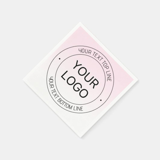 Serviette En Papier Facile Logo Remplacement & Editable Texte Rose Omb (Coin)