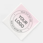 Serviette En Papier Facile Logo Remplacement & Editable Texte Rose Omb (Coin)