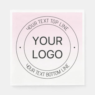 Serviette En Papier Facile Logo Remplacement & Editable Texte Rose Omb