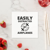 Serviette En Papier Facilement distrait par les avions amusant pilote  (En situation)