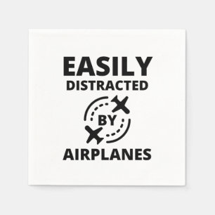 Serviette En Papier Facilement distrait par les avions amusant pilote 