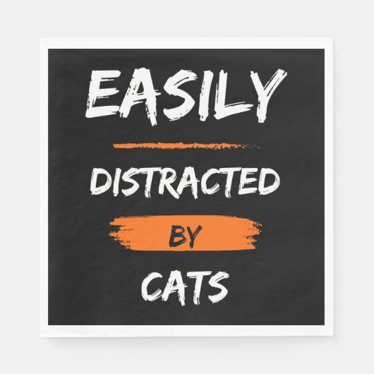 Serviette En Papier facilement distrait par les chats (Devant)