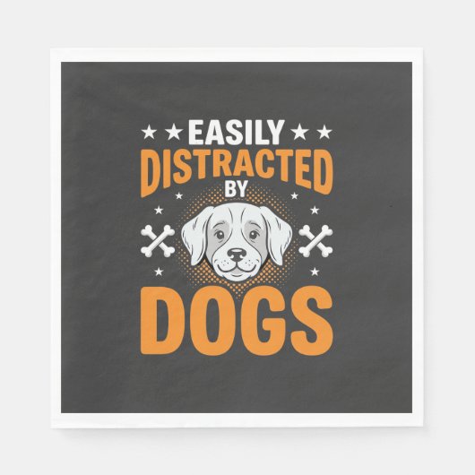 Serviette En Papier Facilement Distrait Par Les Chiens (Devant)