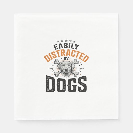 Serviette En Papier Facilement Distrait Par Les Chiens Conception De C (Devant)