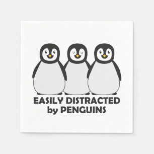 Serviette En Papier Facilement distrait par les pingouins
