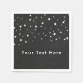 Serviette En Papier Faded Black Denim Starry GrunParty Personnalisé (Devant)