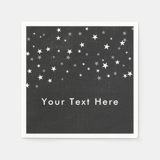 Serviette En Papier Faded Black Denim Starry GrunParty Personnalisé (Devant)