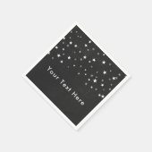 Serviette En Papier Faded Black Denim Starry GrunParty Personnalisé (Coin)