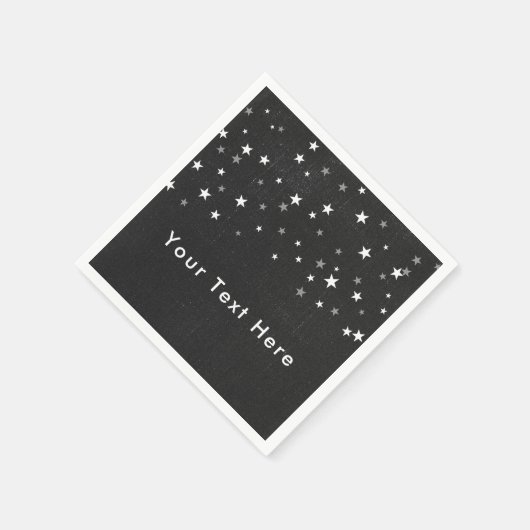 Serviette En Papier Faded Black Denim Starry GrunParty Personnalisé (Coin)