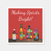 Serviette En Papier Faire des esprits brillants Noël amusant Cocktail  (Devant)