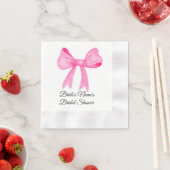 Serviette En Papier Faire en rose ruban rose invitation de mariage (En situation)