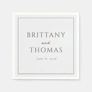 Serviette En Papier Faire invitation de mariage minimaliste gris éléga