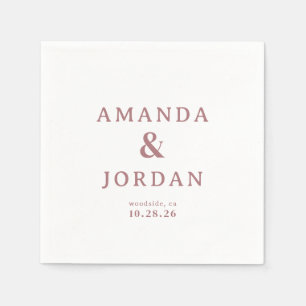 Serviette En Papier Faire invitation de mariage minimaliste Rose