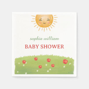 Serviette En Papier Faire-part de Baby Shower à l'aquarelle pour une F