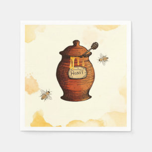 Serviette En Papier Faire-part de Baby Shower Pot de Miel Vintage Abei