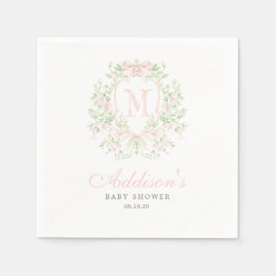 Serviette En Papier Faire-part de baby shower Preppy Crest