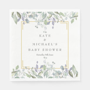 Serviette En Papier Faire-part de Baby Shower/ Sprinkle/Couples Floral