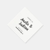 Serviette En Papier Faire-part de mariage à main fantaisie (Coin)