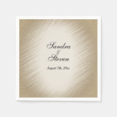 Serviette En Papier Faire-part de mariage d'or antique (Devant)