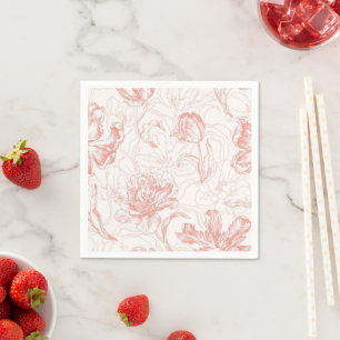 Serviette En Papier Faire-part de mariage élégant à l'arche florale ro