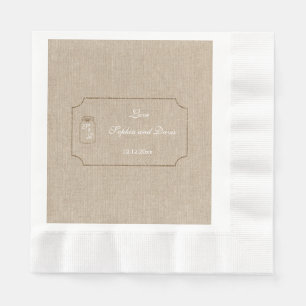 Serviette En Papier Faire-part de mariage Toile Mason Jar