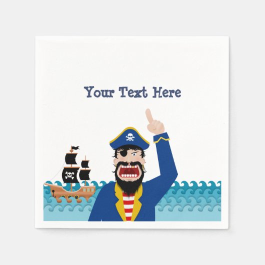Serviette En Papier Faire-part pirate (Devant)