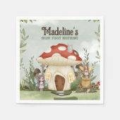 Serviette En Papier Fairy First 1er Anniversaire Champignons Bois Anim (Devant)