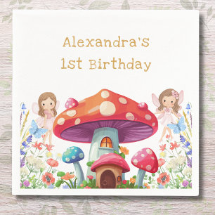 Serviette En Papier Fairy First Floral Girl's 1st Birthday Party